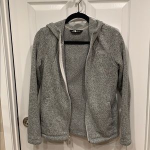 North Face Heather Grey Knit Jacket